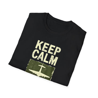 Keep Calm and Bomb On Unisex Softstyle T-Shirt, Casual Wear, Gift for Veterans, Military Humor, Comfortable Tees