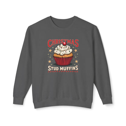 Christmas Stud Muffins, Unisex Lightweight Crewneck Sweatshirt