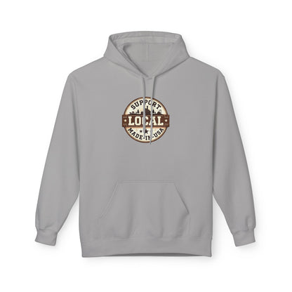Support Local Hoodie — “Support Local Made in USA” Vintage Badge Pullover