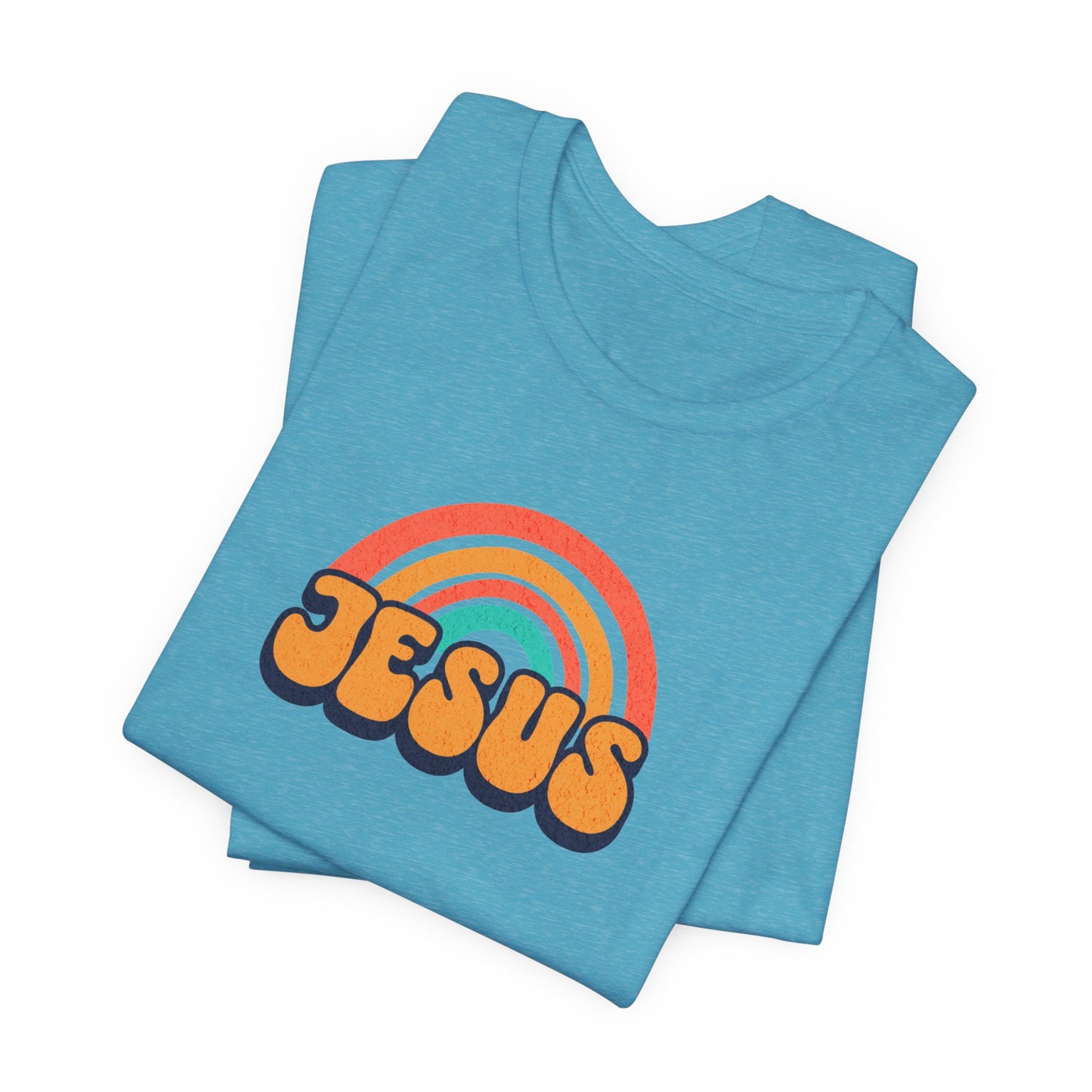 Jesus Rainbow T-Shirt — Retro Christian Faith Tee
