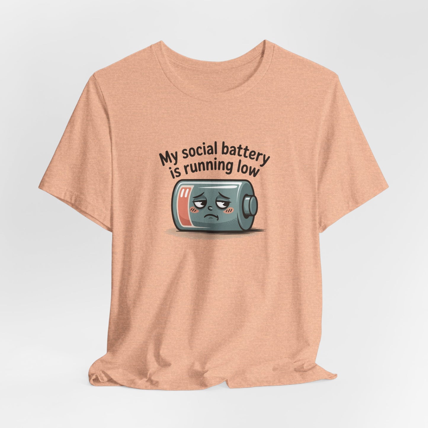 My Social Battery Is Running Low T-Shirt — Funny Introvert Graphic Tee
