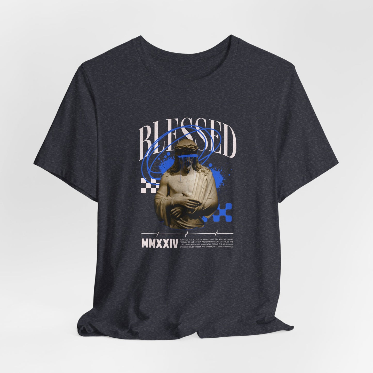 Blessed Statue Graphic Tee — Vintage Aesthetic Rome MMXXIV T-Shirt