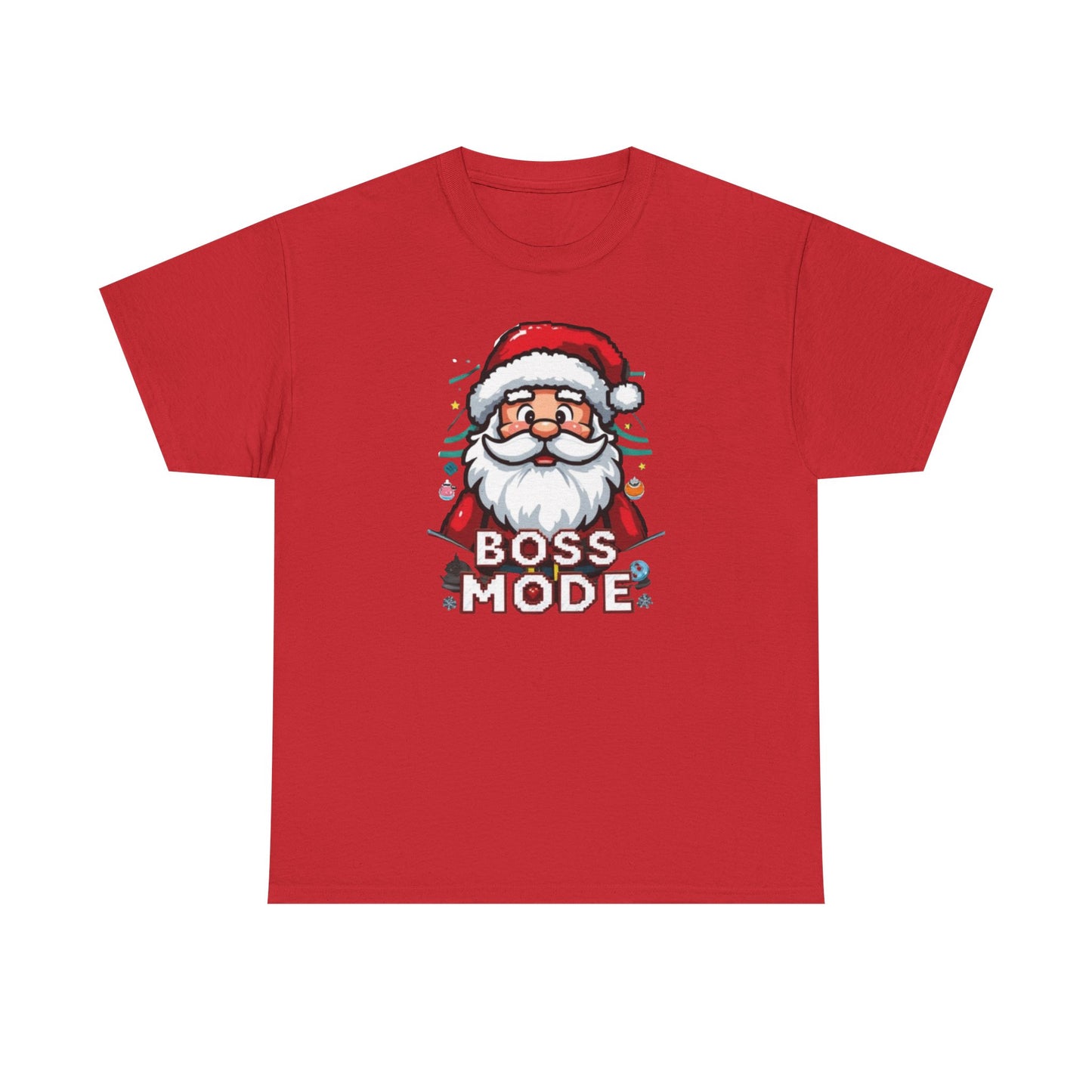 Boss Mode Santa T-Shirt — Funny Christmas Tee with 'Boss Mode' Santa Design