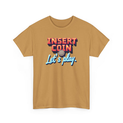 Insert Coin Tee, Let's Play Graphic Shirt, Retro Gamer T-Shirt, Unisex Cotton Tee, Gift for Game Lovers, Casual Wear