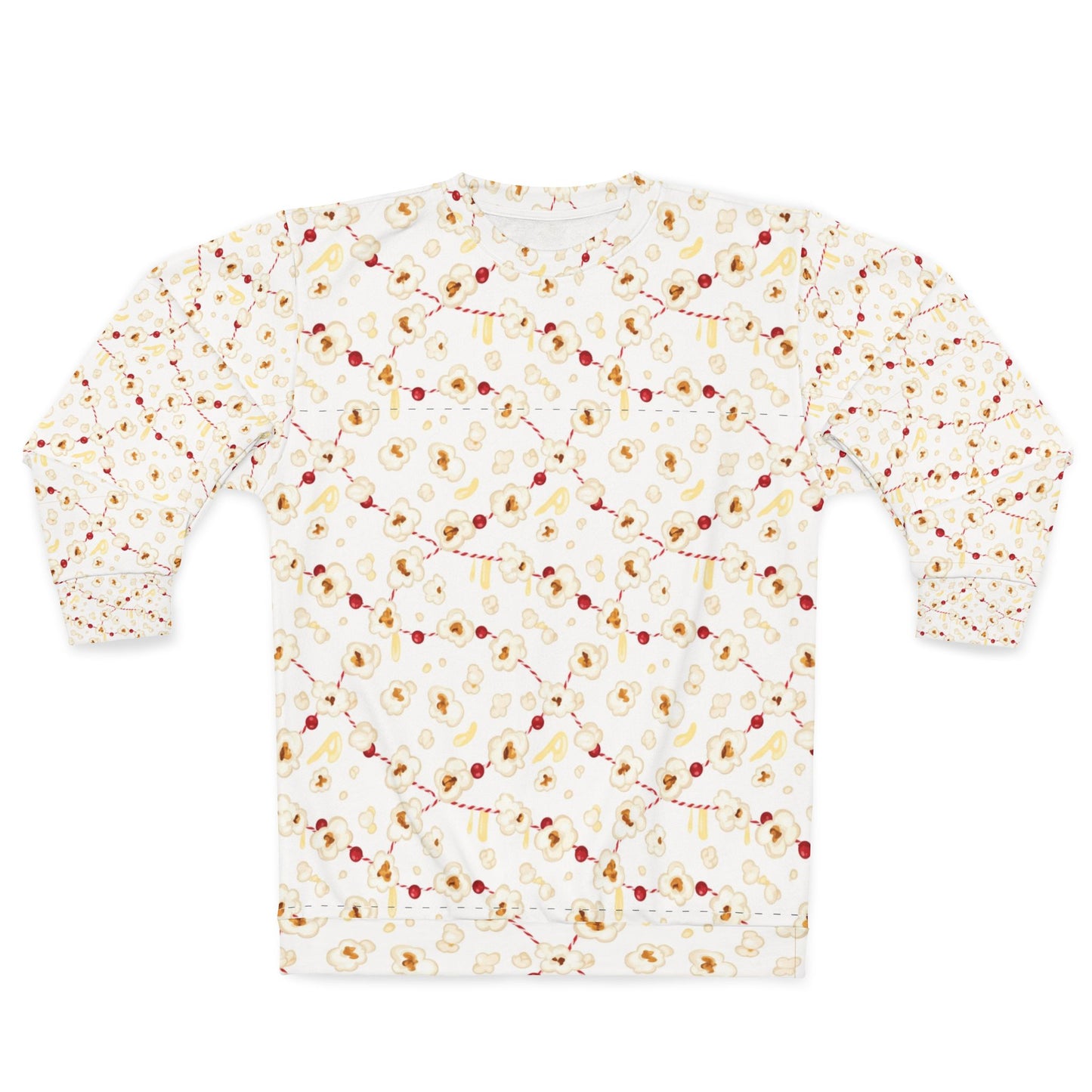 Popcorn Garland Ugly Sweater, String Light Pattern Sweatshirt