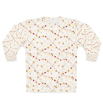 Popcorn Garland Ugly Sweater, String Light Pattern Sweatshirt