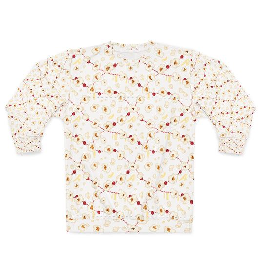 Popcorn Garland Ugly Sweater, String Light Pattern Sweatshirt