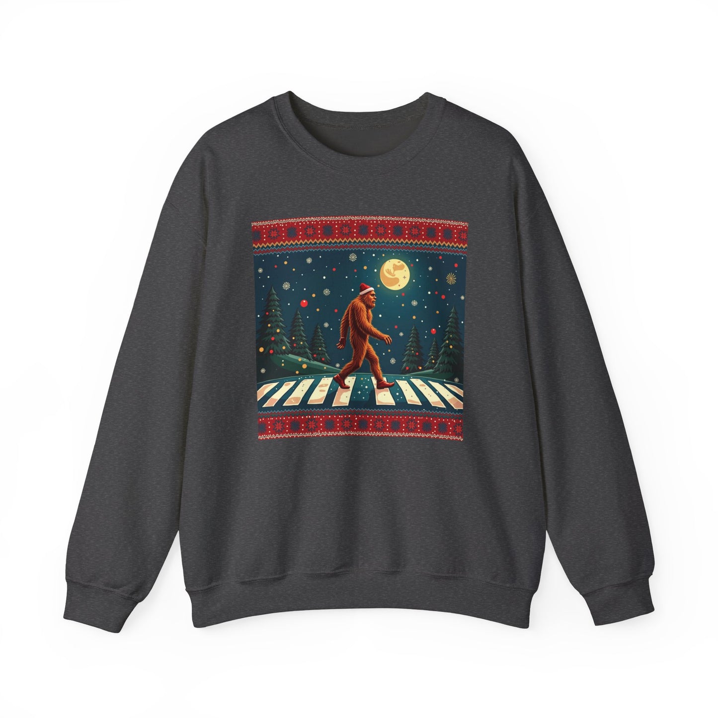 Bigfoot Holiday Sweatshirt — Sasquatch Crossing Winter Christmas Crewneck