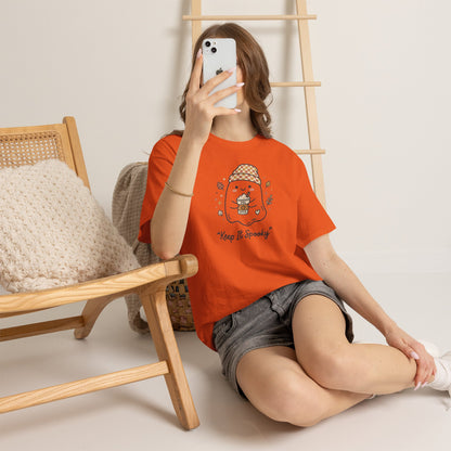 Keep It Spooky Ghost Tee — Cute Fall Halloween Shirt with Pumpkin Latte
