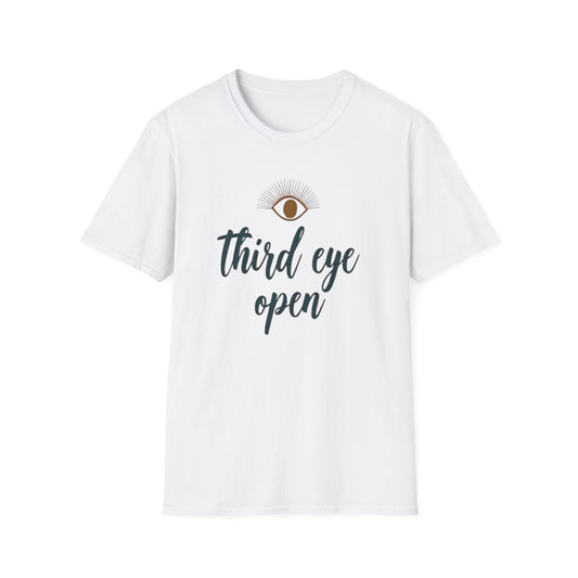 Third Eye insight, Open Unisex Softstyle T-Shirt, Spiritual Gift, Graphic Tee, Meditation Apparel, Casual Wear, Yoga Clothing, Unique T-Shirt - Psychonaut Swag