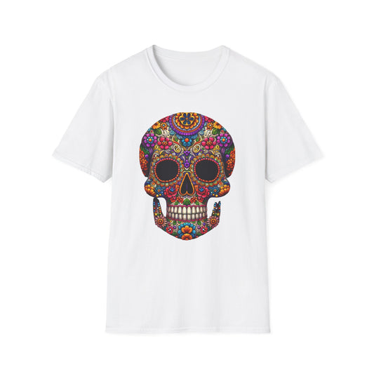 Floral Skull, Unisex Softstyle T-Shirt - Psychonaut Swag