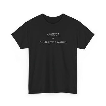 A Christian Nation T-Shirt — Crucifix Over American Flag Graphic Tee