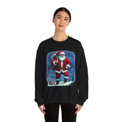 Santa Snow Hike, Graphic Sweatshirt – Vintage Holiday Christmas Crewneck