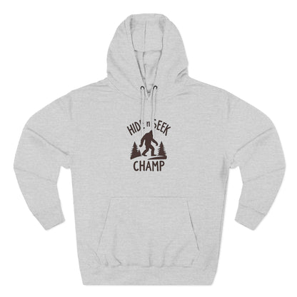 Hide & Seek Champ Hoodie — Bigfoot Sasquatch Graphic Pullover