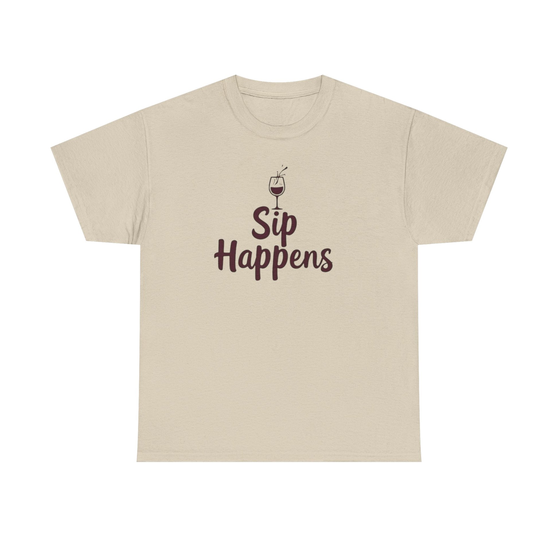 Sip Happens Unisex Heavy Cotton Tee - Funny Graphic Shirt, Casual Wear, Gift for Coffee Lovers, Everyday Comfort, Birthday Party T-Shirt - Psychonaut Swag