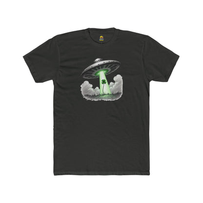 Shamrock Abduction UFO Tee — Green Beam Graphic T-Shirt