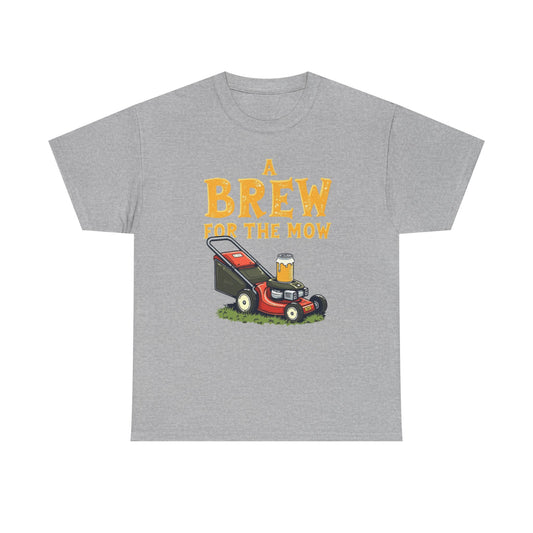 A Brew for the Mow Unisex Heavy Cotton Tee | Gardening Gifts, Lawn Care Apparel, Fun T-Shirt, Father's Day Gift, Beer Lover Shirt - Psychonaut Swag