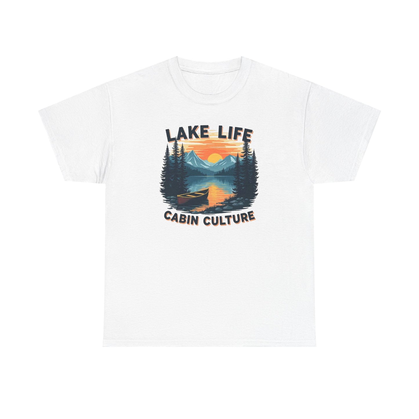 Lake Life Cabin Culture T-Shirt — Vintage Sunset Wilderness Tee