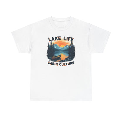 Lake Life Cabin Culture T-Shirt — Vintage Sunset Wilderness Tee