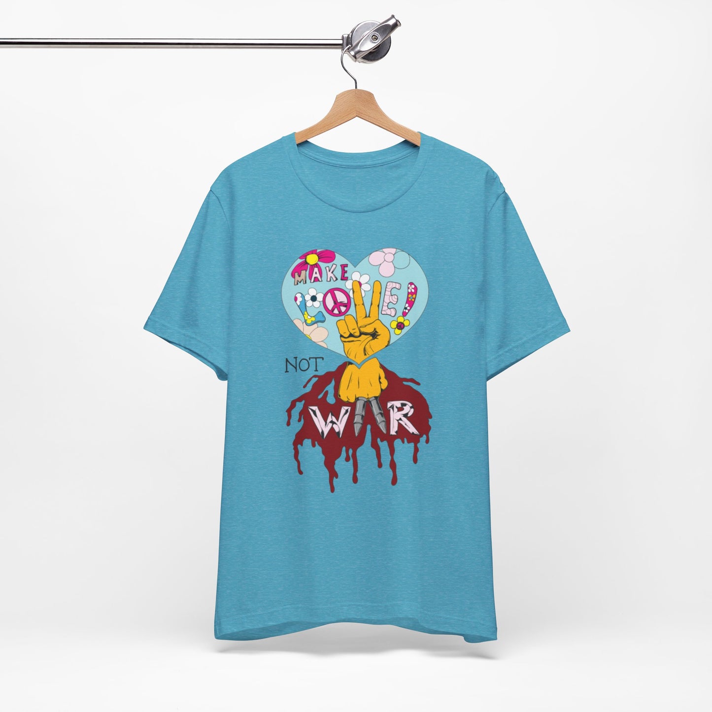 Make Love Not War, unisex Jersey Short Sleeve Tee