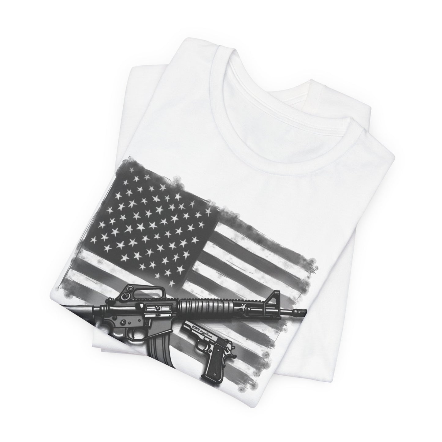 Patriotic 2nd Amendment Tee – “Foreign and Domestic” American Flag T-Shirt