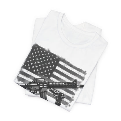 Patriotic 2nd Amendment Tee – “Foreign and Domestic” American Flag T-Shirt