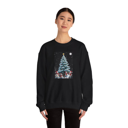 Christmas Snowman Tree Sweatshirt — Festive Holiday Crewneck