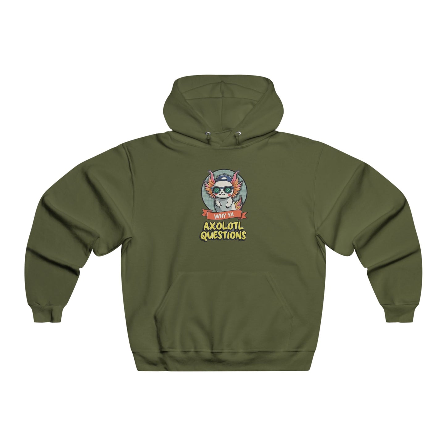 Axolotl Questions Hoodie — Cute Axolotl Cartoon Hooded Sweatshirt