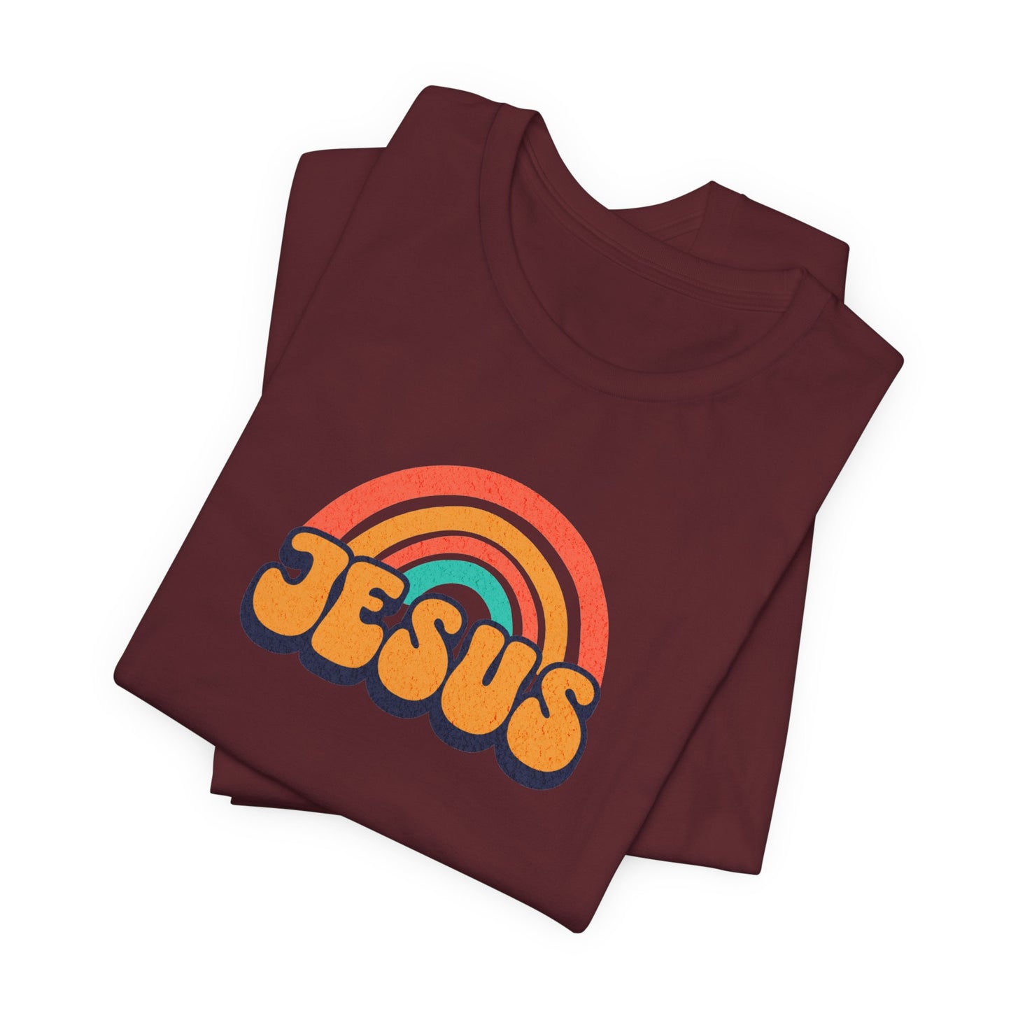 Jesus Rainbow T-Shirt — Retro Christian Faith Tee