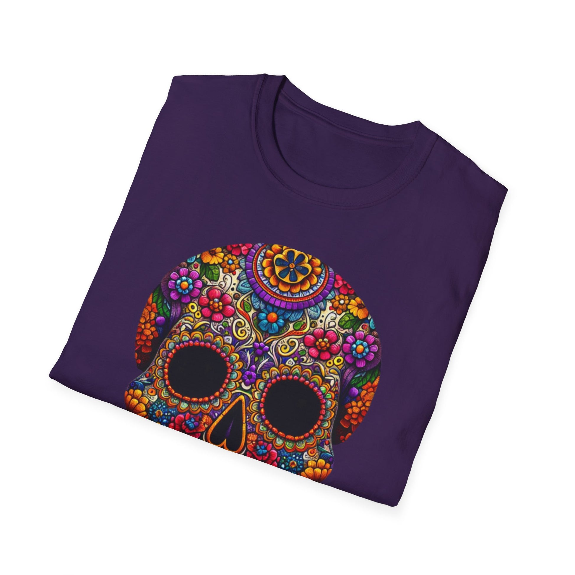 Floral Skull, Unisex Softstyle T-Shirt - Psychonaut Swag