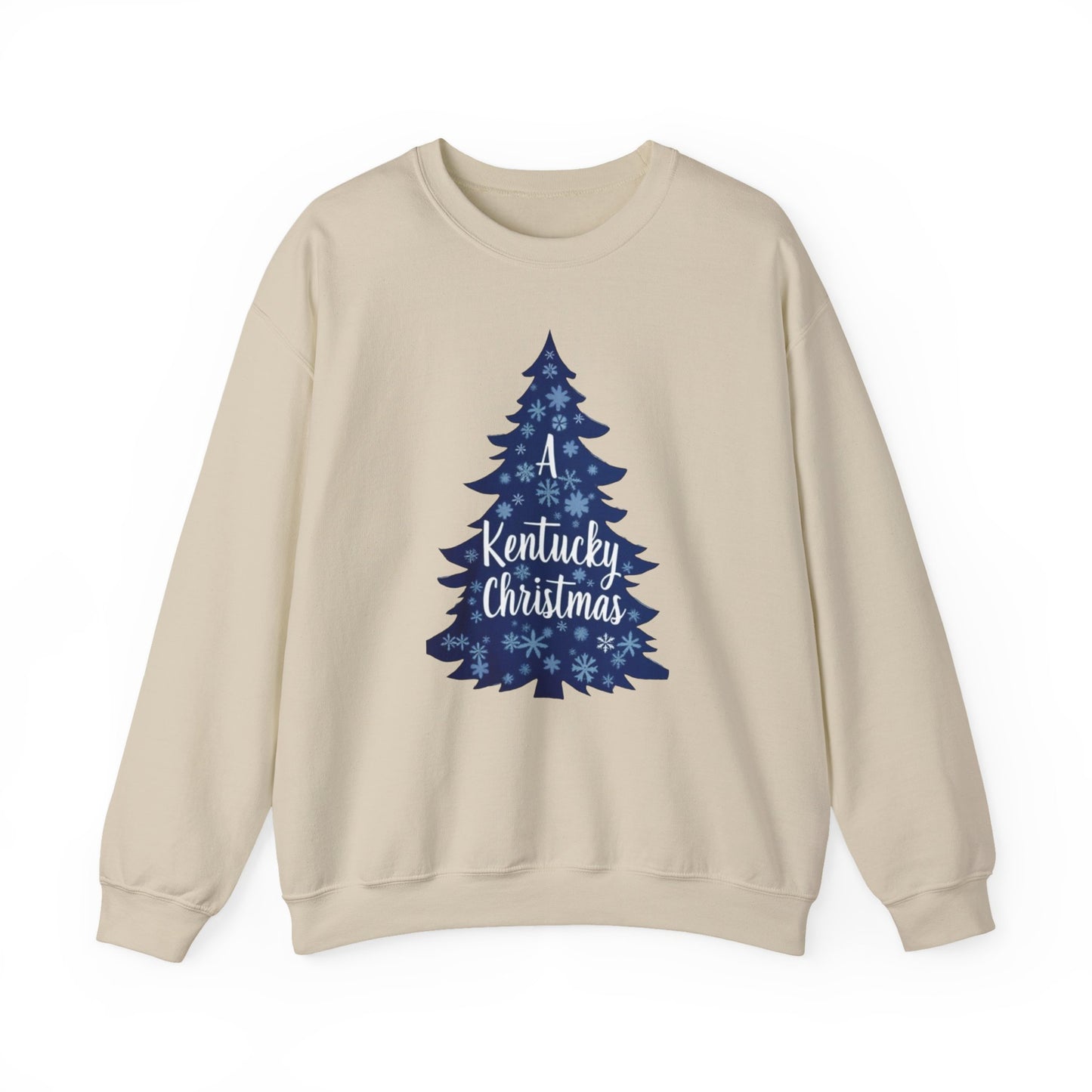 Kentucky Christmas Sweatshirt — Blue Plaid Tree Holiday Crewneck