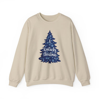 Kentucky Christmas Sweatshirt — Blue Plaid Tree Holiday Crewneck