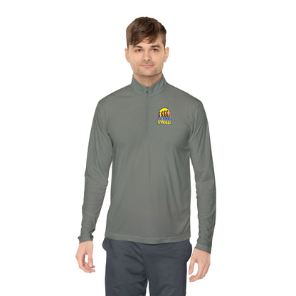 Small Biz Swag, Stylish Unisex Quarter-Zip Pullover - Trendy, Comfortable, Ideal for Outdoor Activities, Gifts, Travel, Everyday Wear