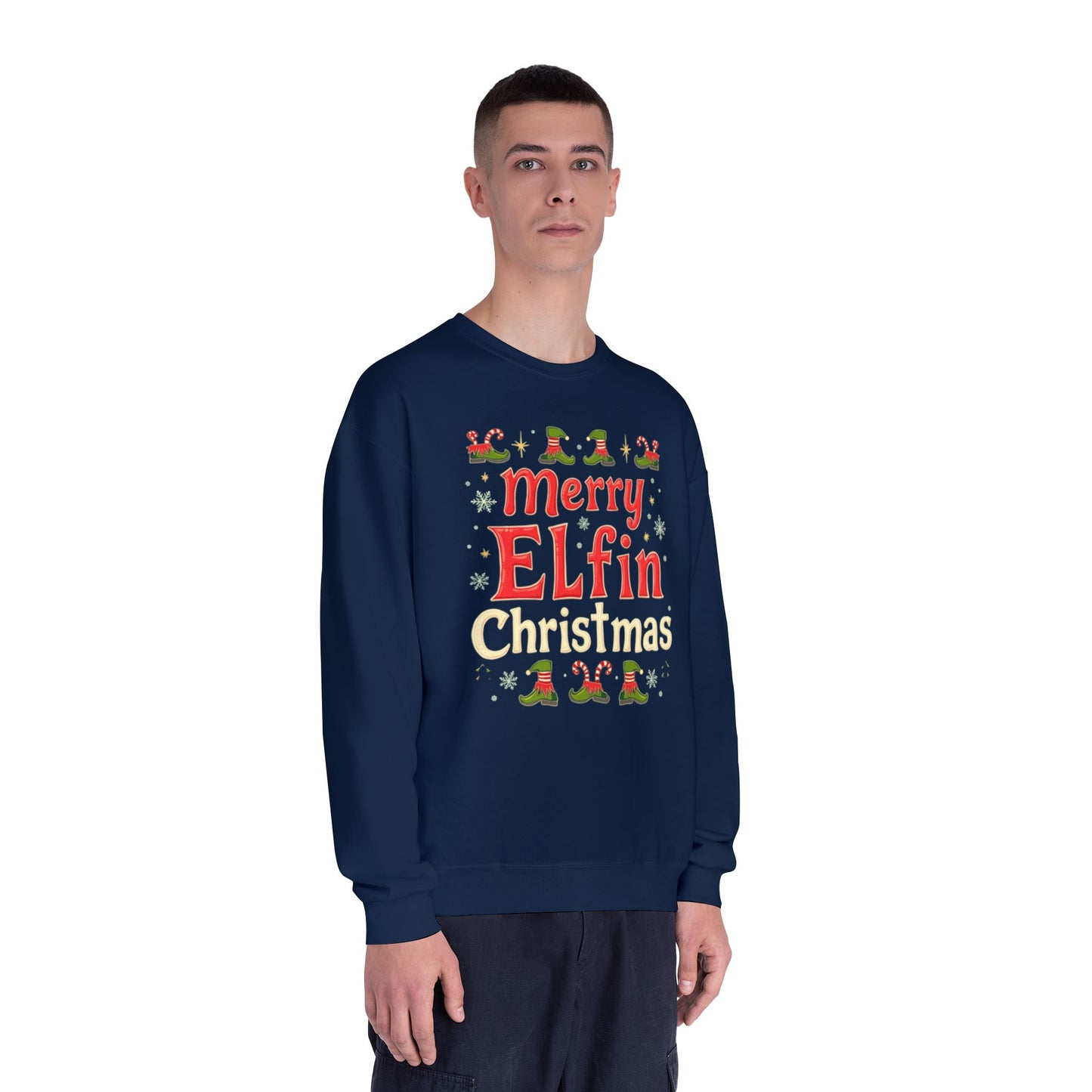 Christmas Elf Unisex Sweatshirt - Merry Elfin Christmas Tee for Elf Fanatics