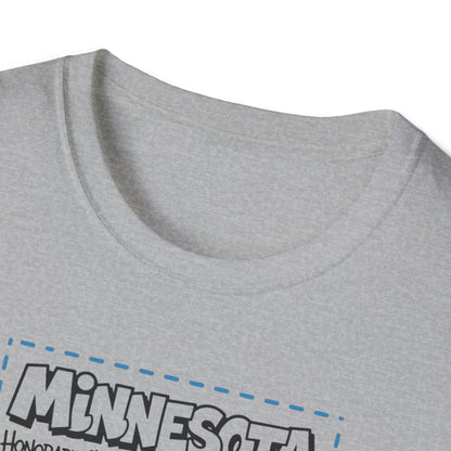 Minnesota Map of Piracy Graphic T-Shirt — Cute State Landmark Tee ("Minnesota")