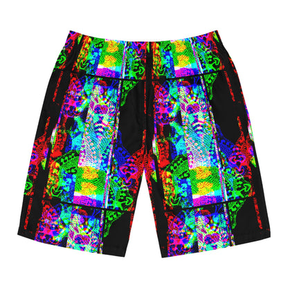 Board Shorts - Groovy Bee Man Pattern - Psychonaut Swag