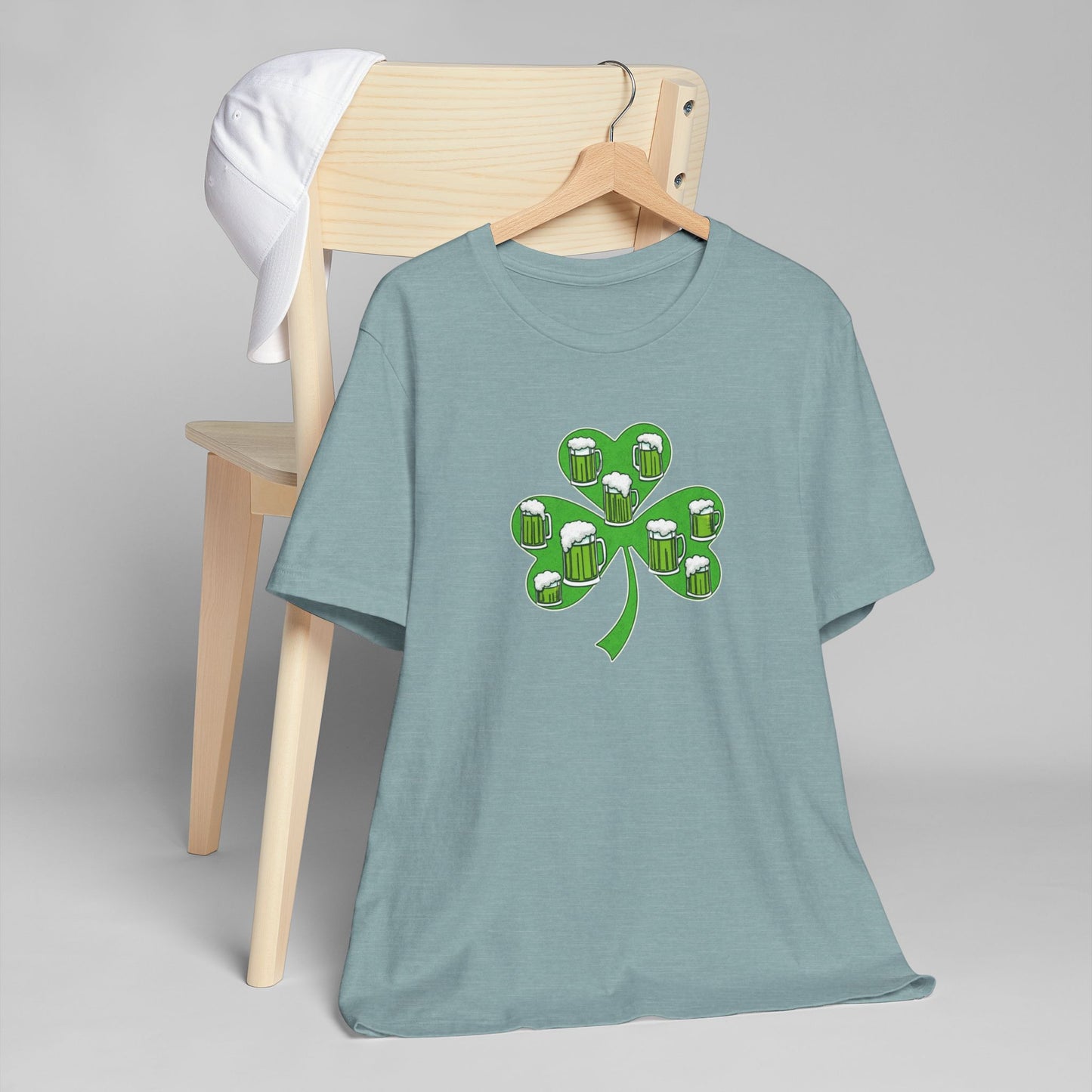Lucky Green Beer Clover, Unisex Jersey T-Shirt