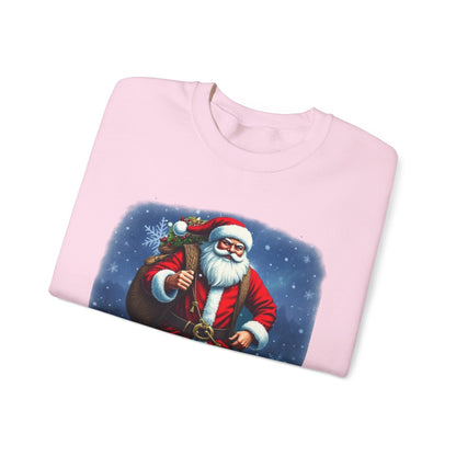 Santa Snow Hike, Graphic Sweatshirt – Vintage Holiday Christmas Crewneck