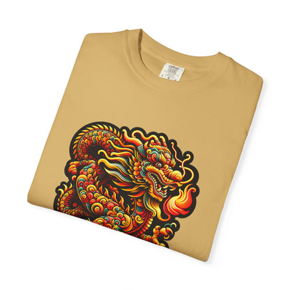 Dragon, Unisex Dragon Graphic T-Shirt - Colorful Garment-Dyed Tee - Psychonaut Swag