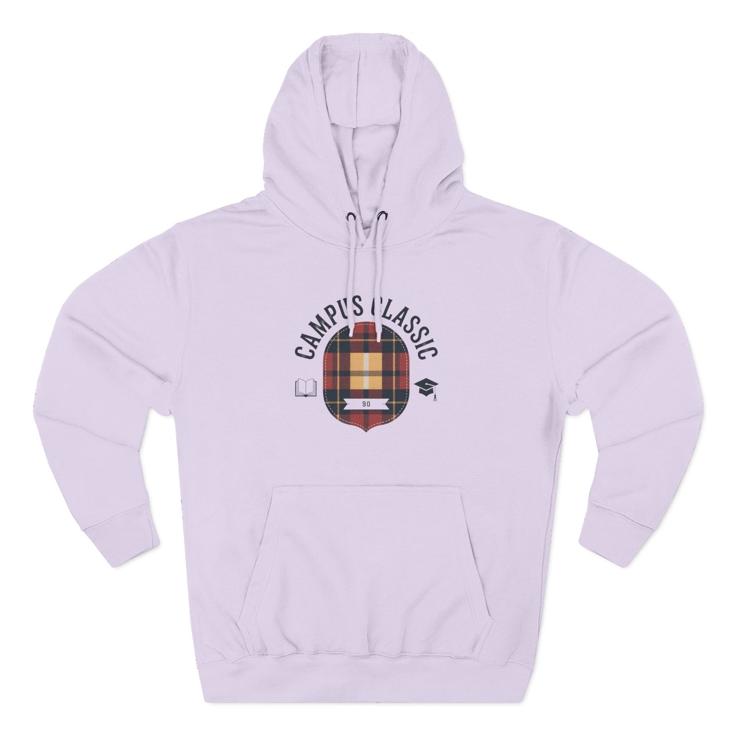 Campfire Classic Plaid Hoodie — Vintage Camping Fleece Pullover