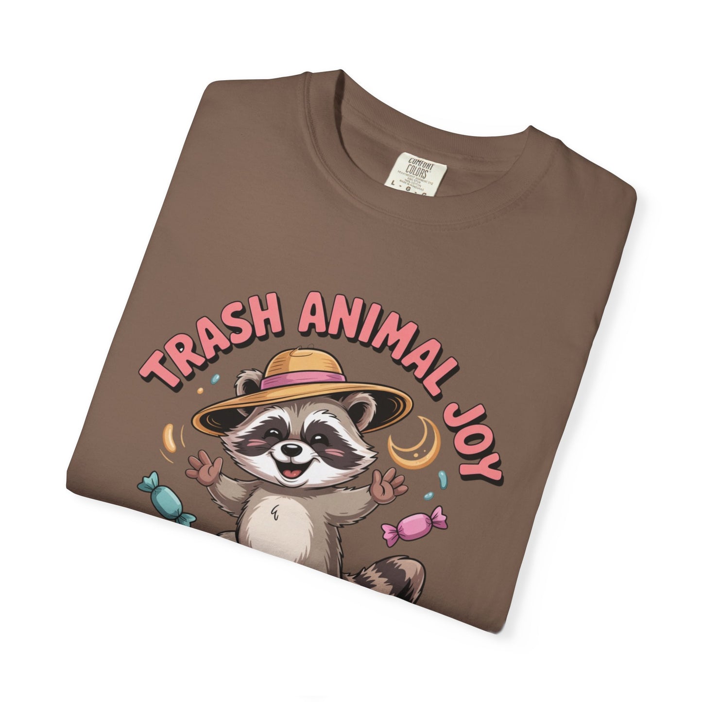 Trash Animal Joy Raccoon T-Shirt — Cute Candy-Loving Graphic Tee