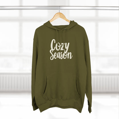 Cozy Season Hoodie — Soft Fleece Pullover with Script Graphic