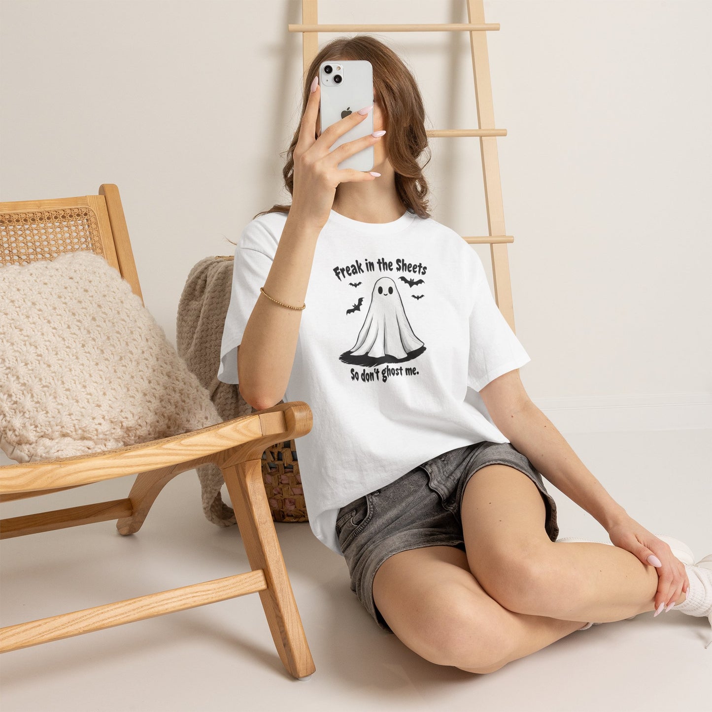 Ghost Tee — “Freak in the Sheets, So Don’t Ghost Me” Halloween Graphic T-Shirt