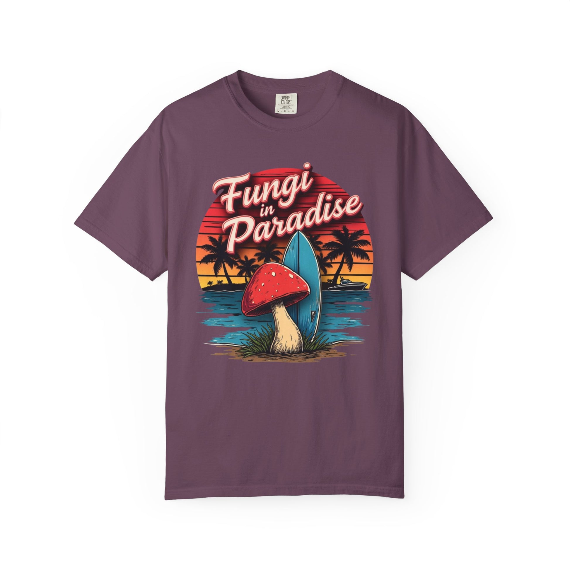 Fungi in Paradise Design, Relaxed Tee, Vintage Style Shirt, Gift for Nature Lovers, Eco-Friendly Apparel - Psychonaut Swag