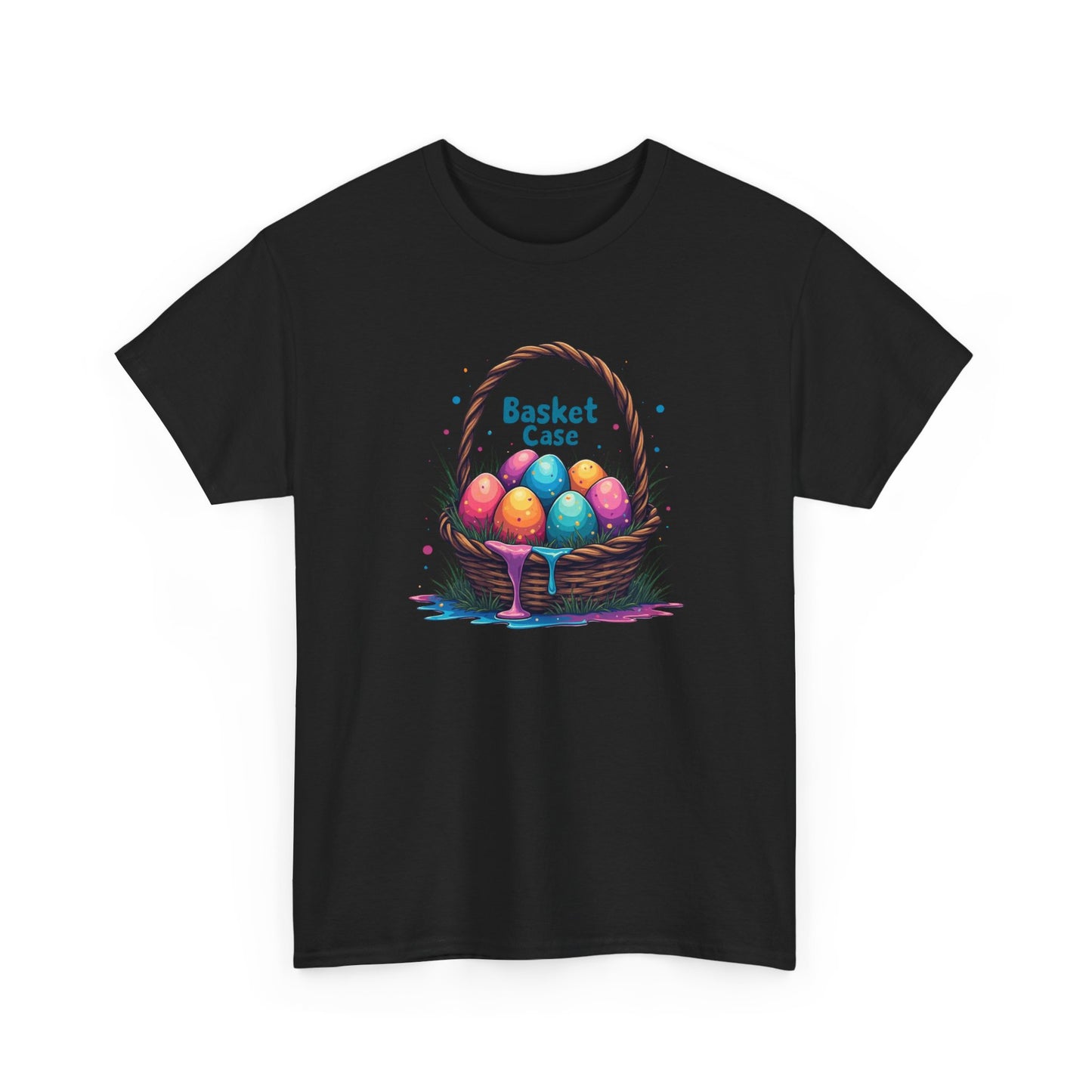 Basket Case, Easter Basket Tee — Colorful Painted Easter Eggs Graphic Shirt