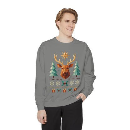Reindeer Forest Sweatshirt — Vintage Holiday Moose Crewneck