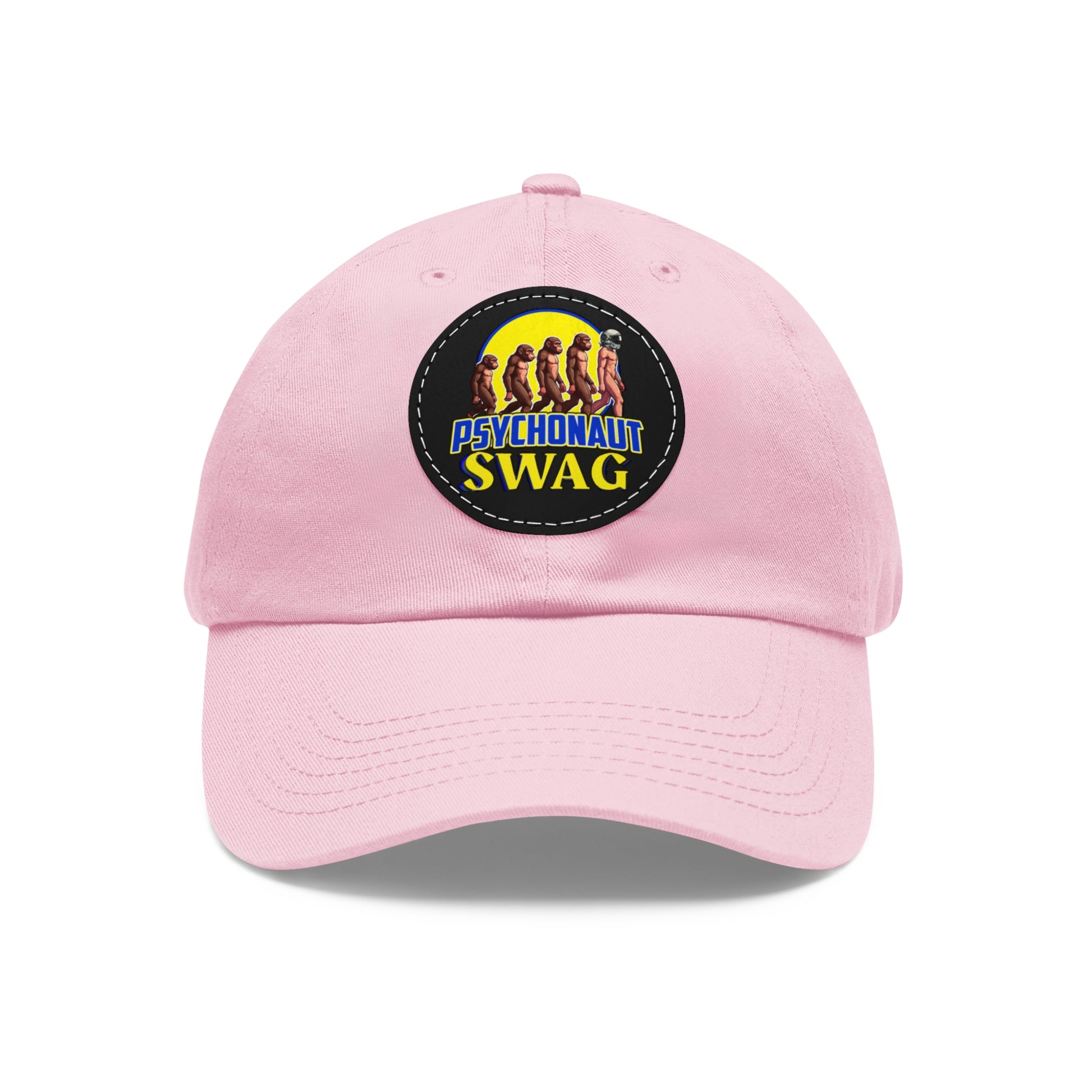 Psychonaut Swag Dad Hat with Leather Patch, Casual Cap for Outdoor Adventures, Fun Gift for Dads, Unique Street Style Hat - Psychonaut Swag