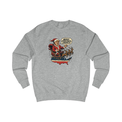 Christmas over the USA Sleigh Sweatshirt — Vintage Holiday Graphic Sweatshirt