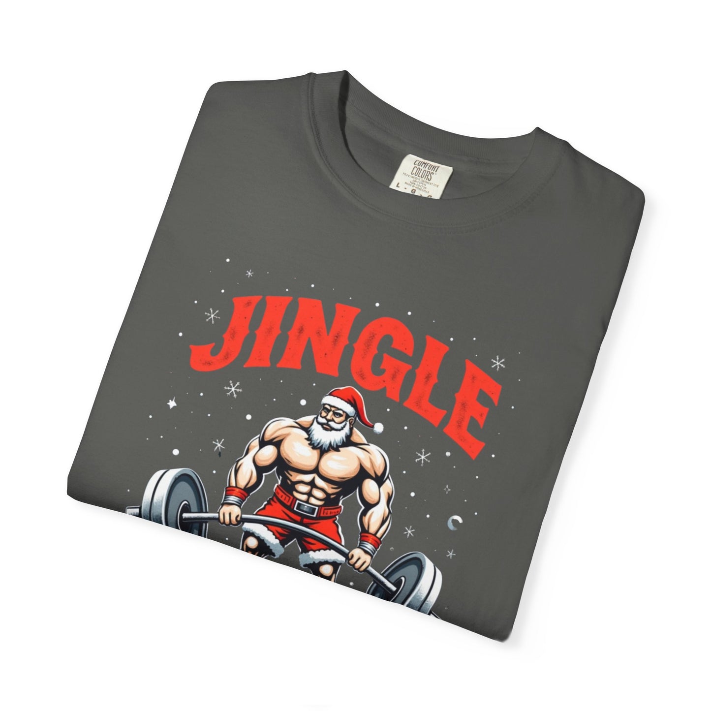 Jingle Weights T-Shirt — Santa Weightlifting Gym Tee (Christmas Fitness Gift)