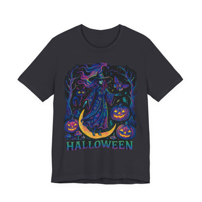 Halloween Witch Graphic Tee, Spooky T-Shirt, Unisex Short Sleeve Shirt, Halloween Costume, Pumpkin Shirt, Fall Festival Apparel